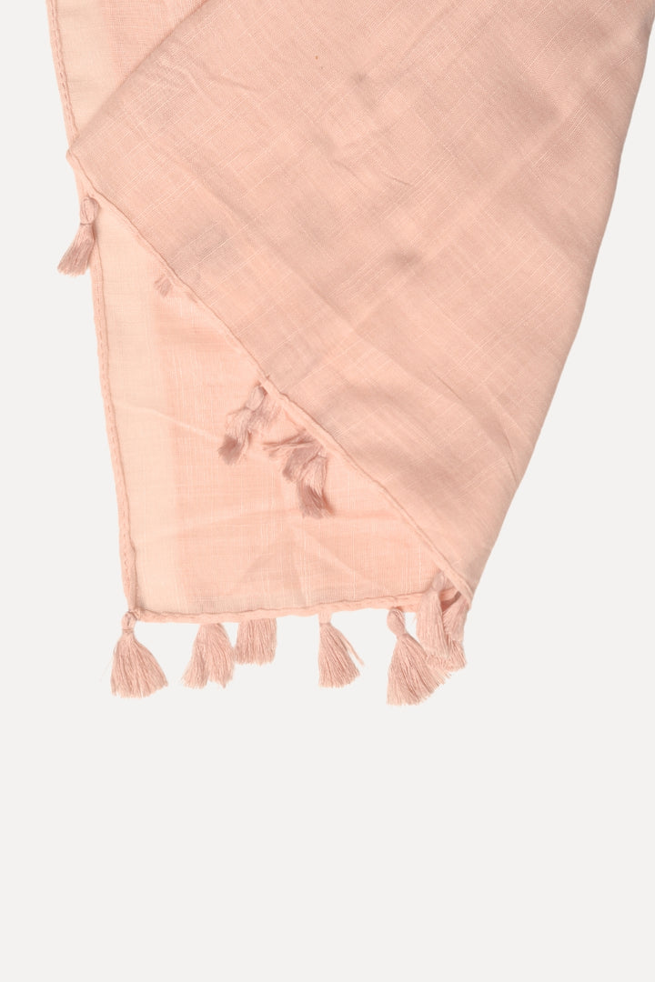 Plain Tassel Lawn Hijab - Unbleached Silk