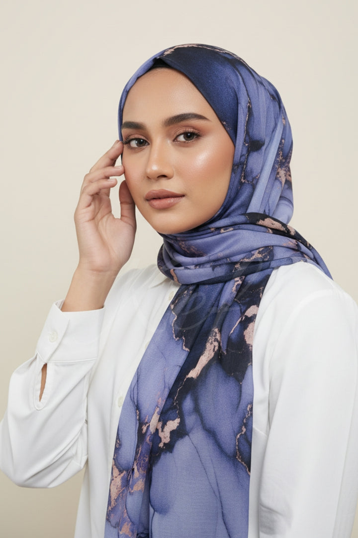 Printed Viscose Modal Hijab - Northern Lights