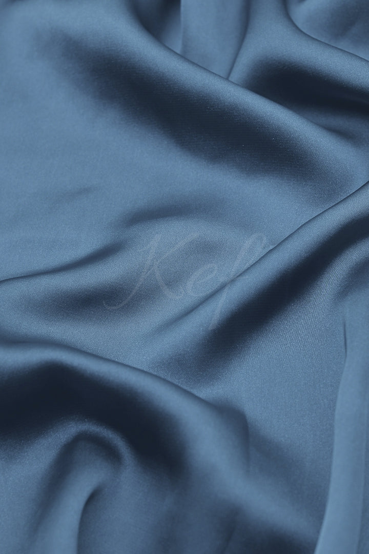 Plain Silk Hijab - Airforce Blue