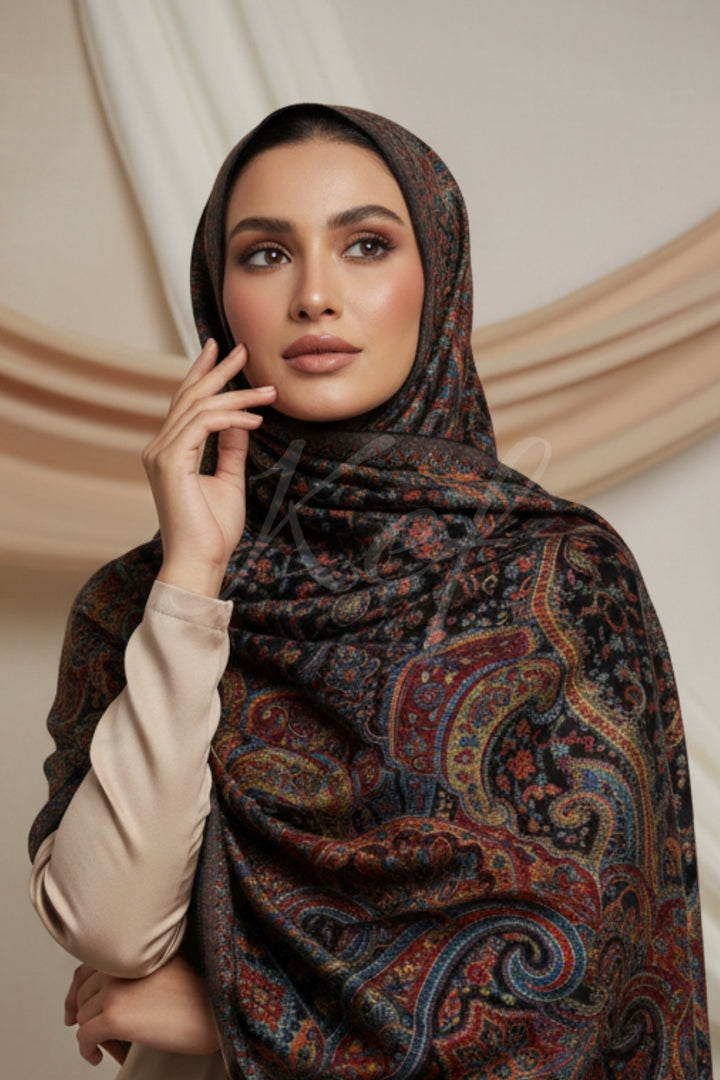 Printed Cashmere Nobel Hijab - Alvienne