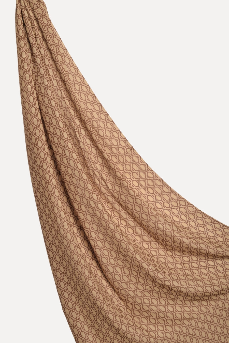 Grid Printed Lawn - Beige