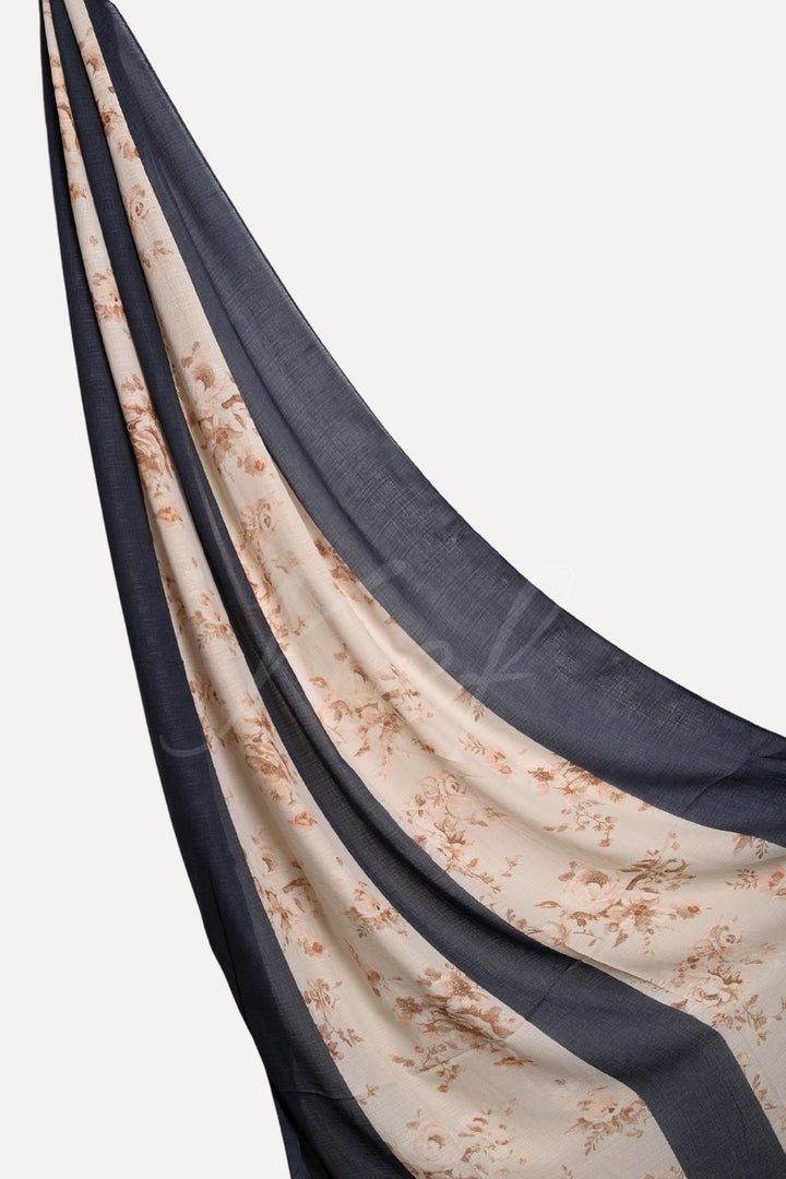 Striped Printed Lawn - Dark Blue