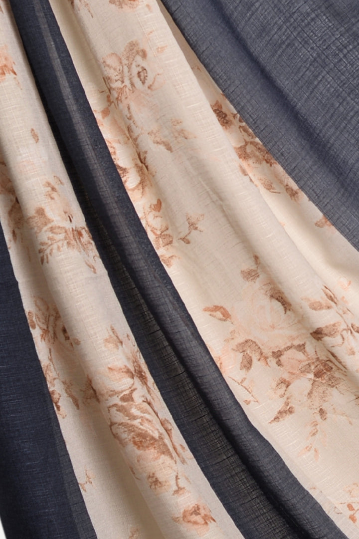 Striped Printed Lawn - Dark Blue