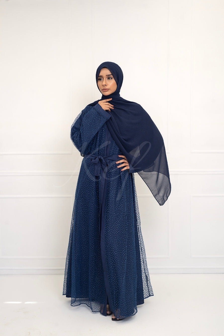 Blue Net Abaya