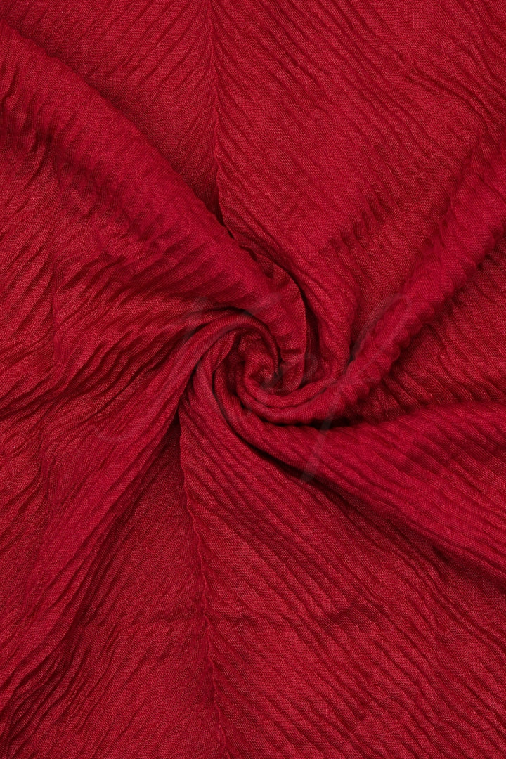 Crinkle Lawn Hijab - Bright Red