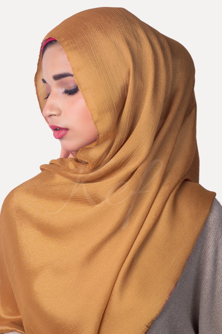Crinkle Chiffon Hijab - Bronze (Shimmer)