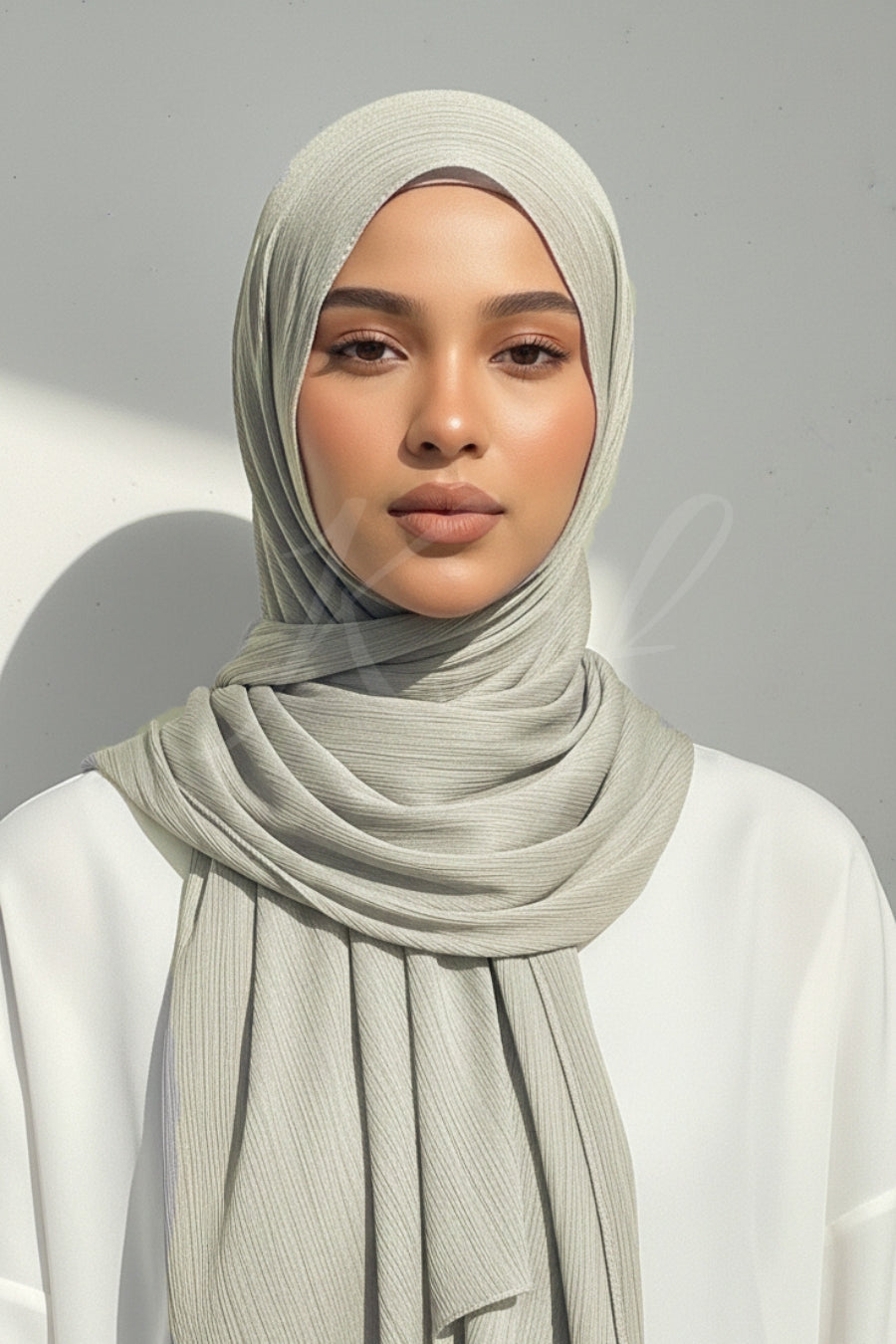 Crinkle Chiffon Hijab - Cloud (Matte)