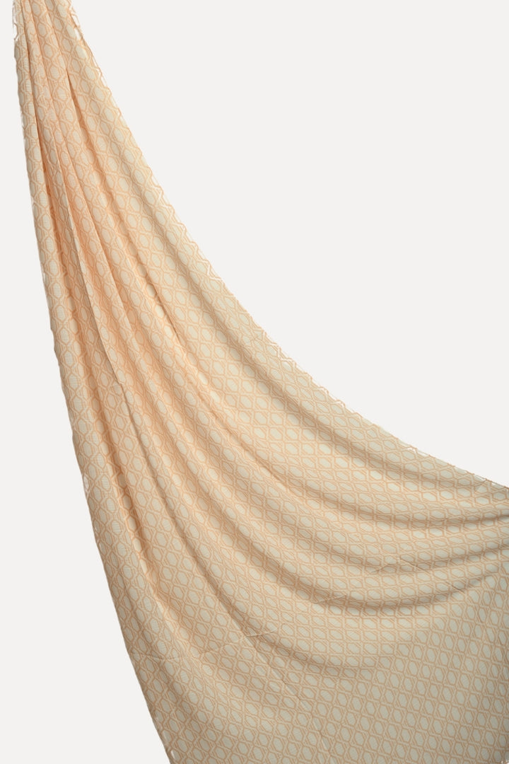 Grid Printed Lawn - Cream