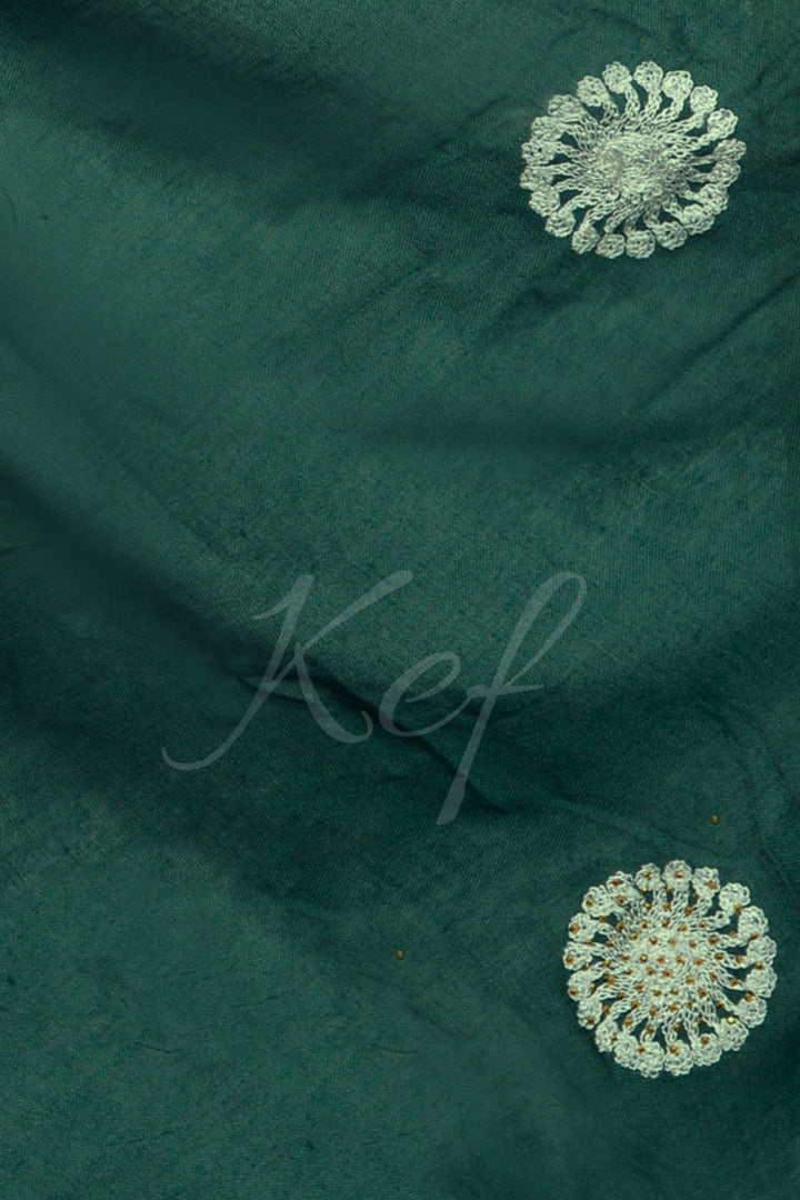 Circle Embroidery Lawn - Dark Green