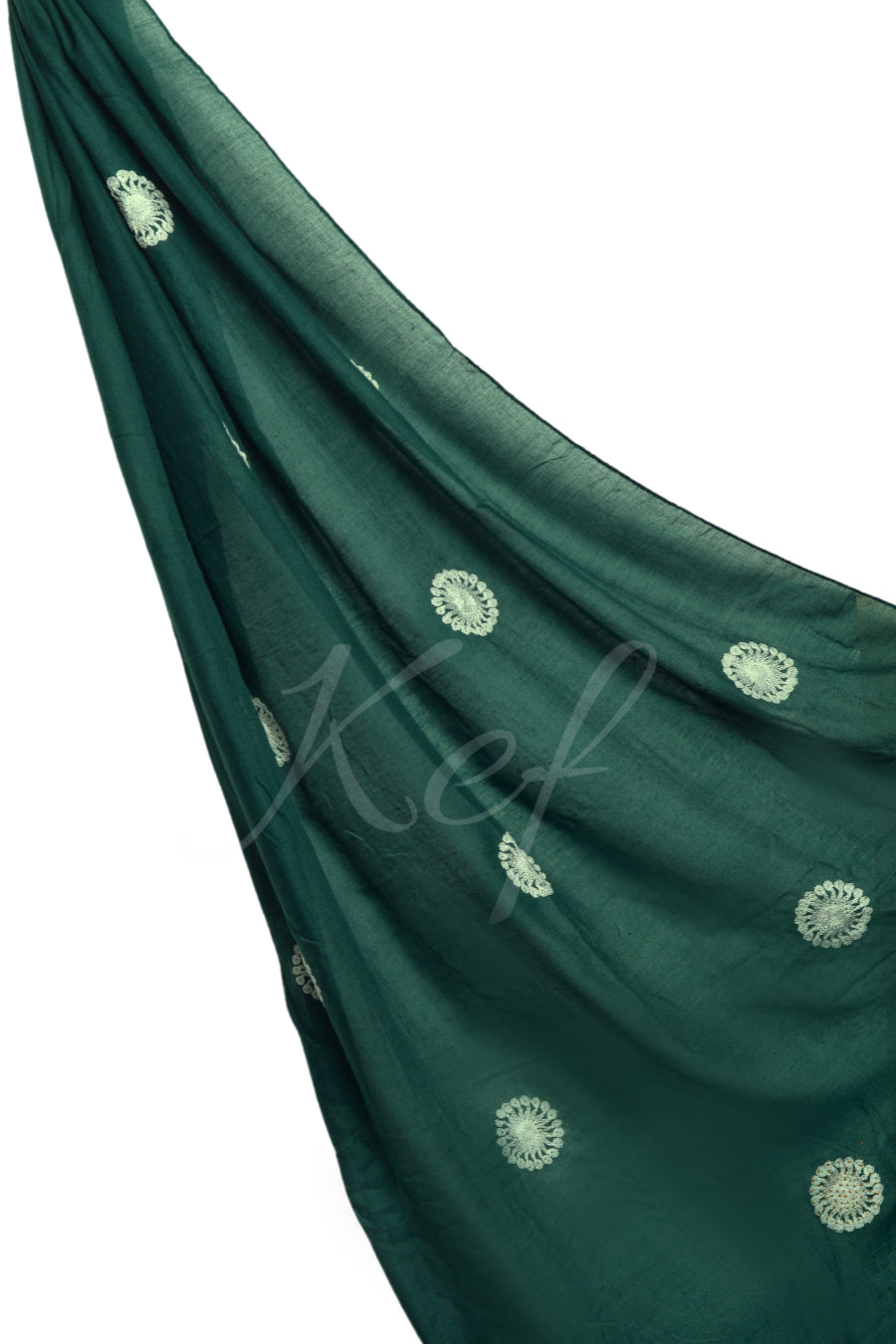 Circle Embroidery Lawn - Dark Green