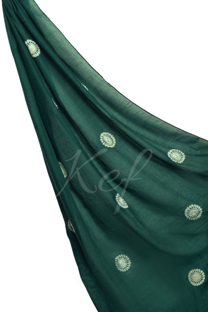 Circle Embroidery Lawn - Dark Green