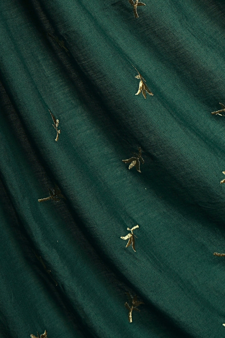 Grace Embroidery Lawn Hijab - Dark Green