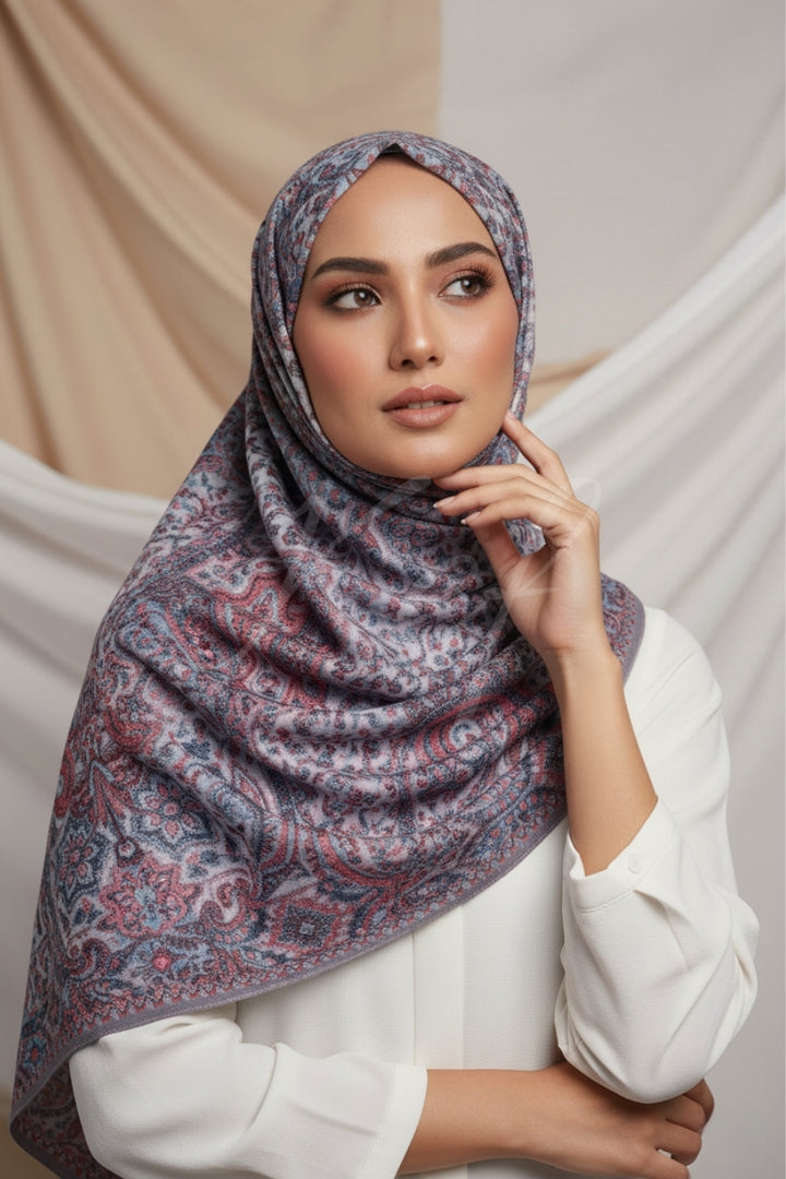 Printed Cashmere Nobel Hijab - Delvine