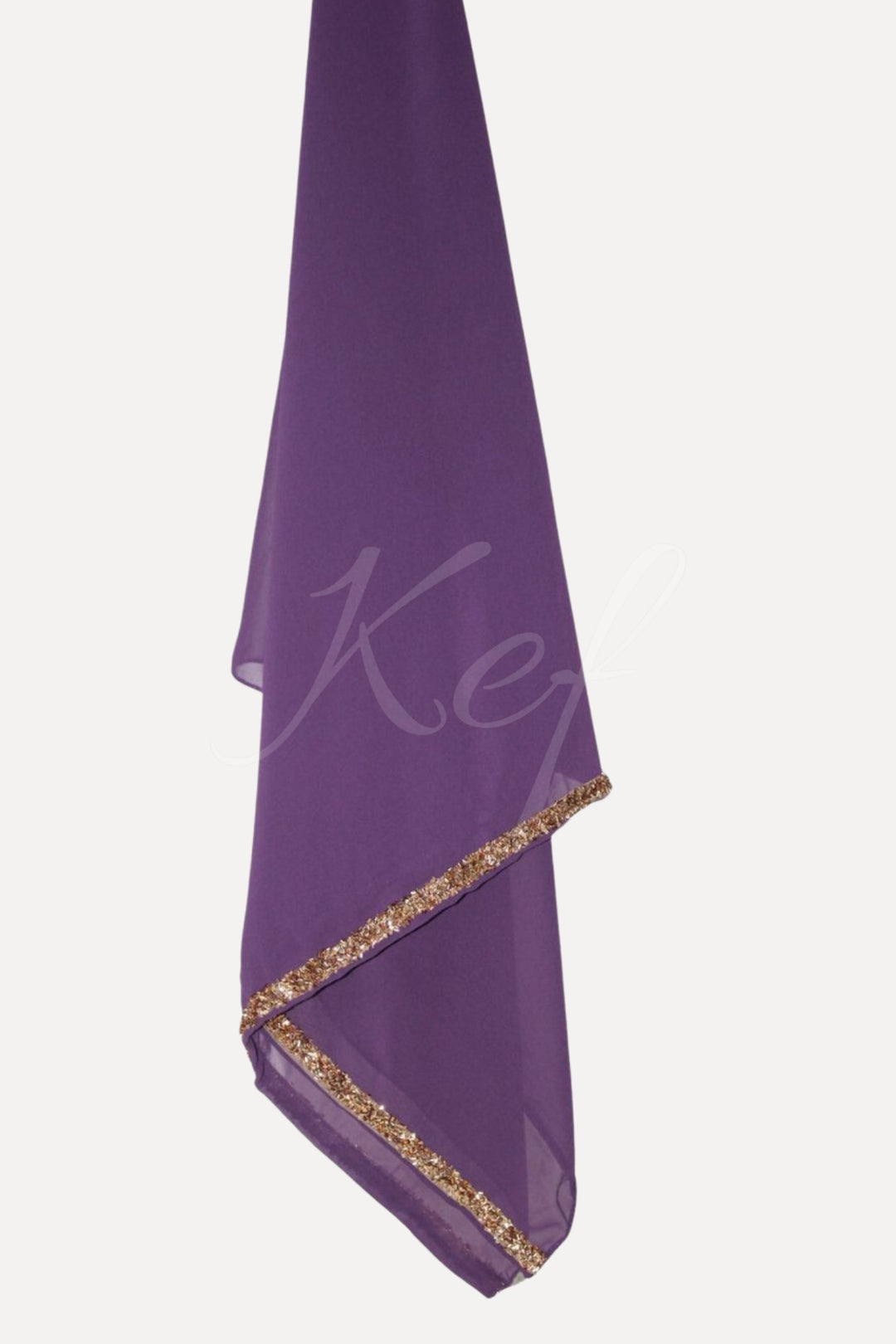 Lace Georgette Hijab - Eggplant