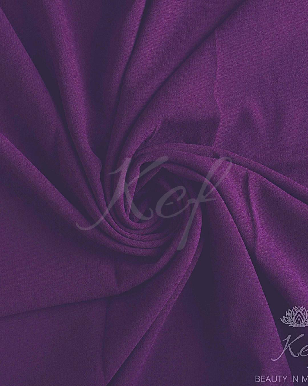 Lace Georgette Hijab - Eggplant