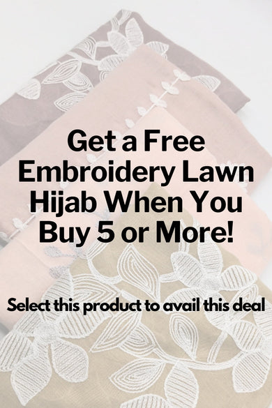 Embroidery Lawn Hijabs - Buy 6 Get 1 Free