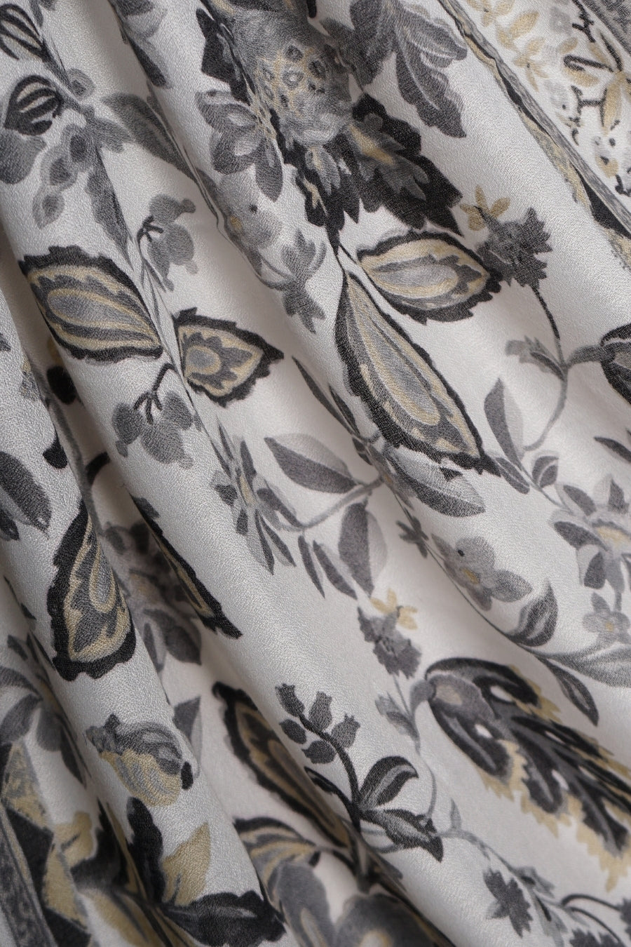 Printed Floral Lawn Hijab - Grey Garden