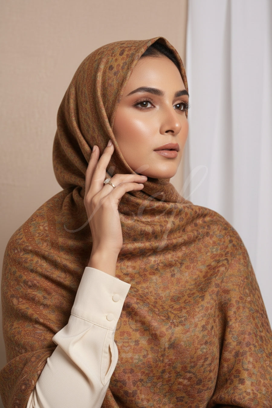 Printed Cashmere Memoir Hijab - Havan In Patterns