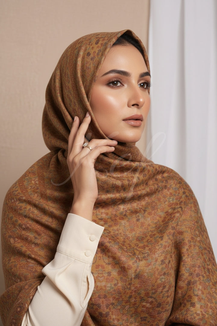 Printed Cashmere Memoir Hijab - Havan In Patterns