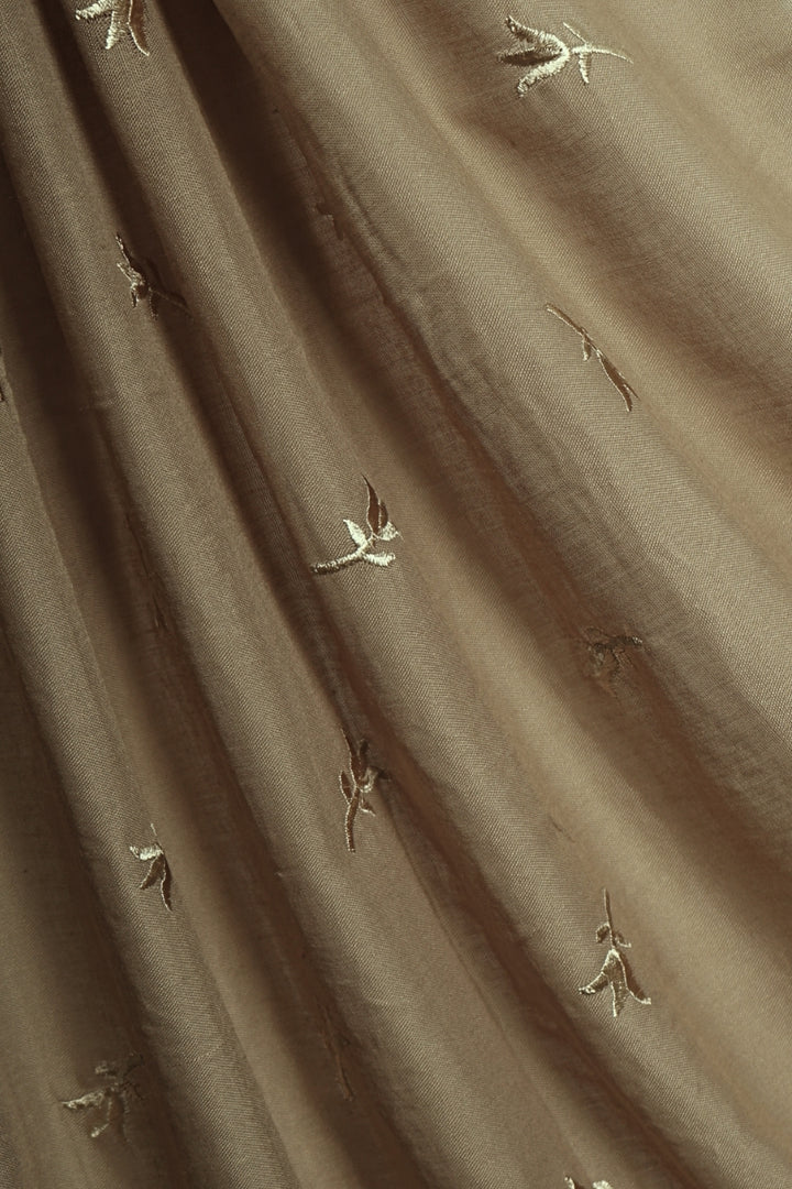 Grace Embroidery Lawn Hijab - Khaki
