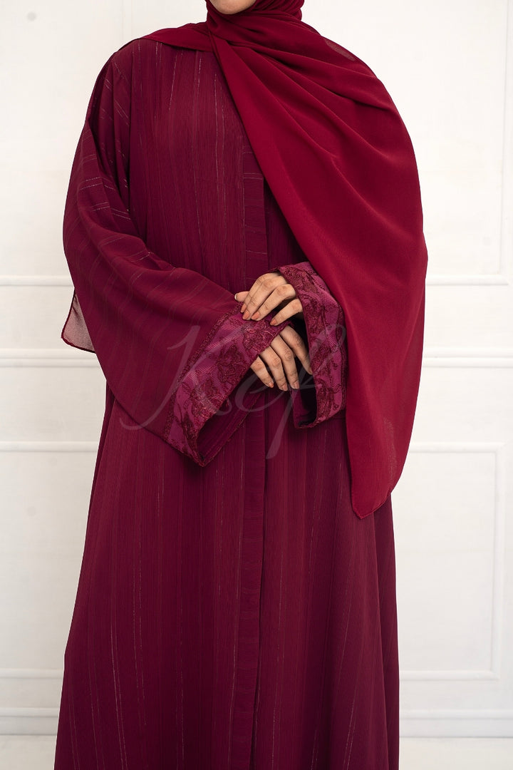 Laced wine Abaya