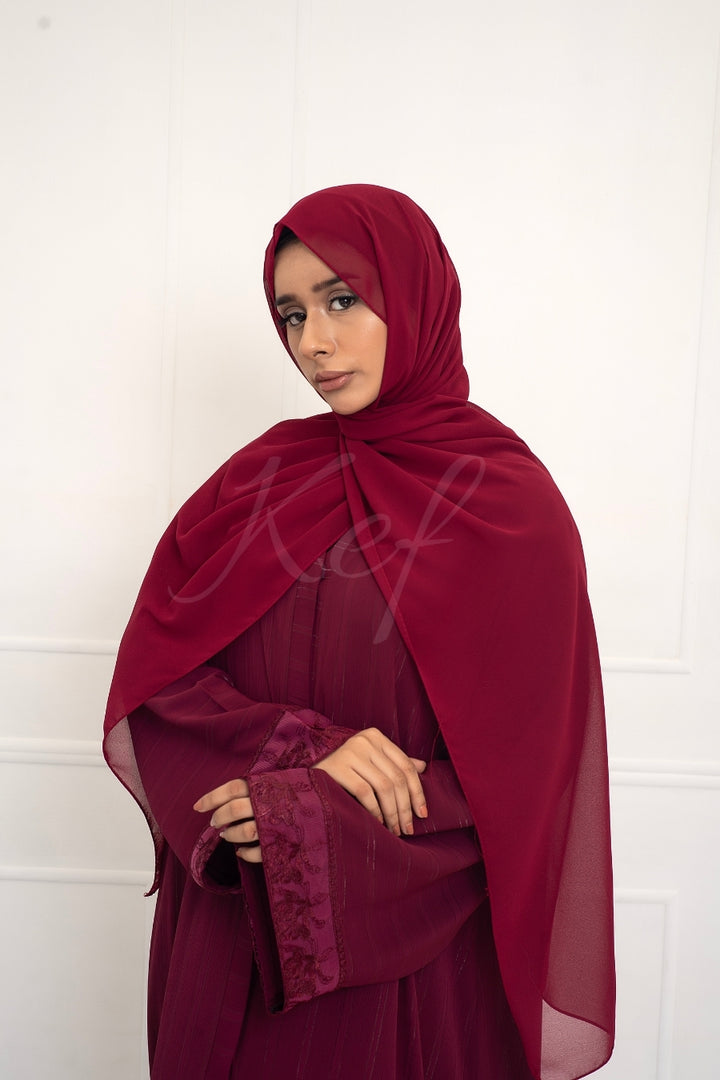 Laced wine Abaya