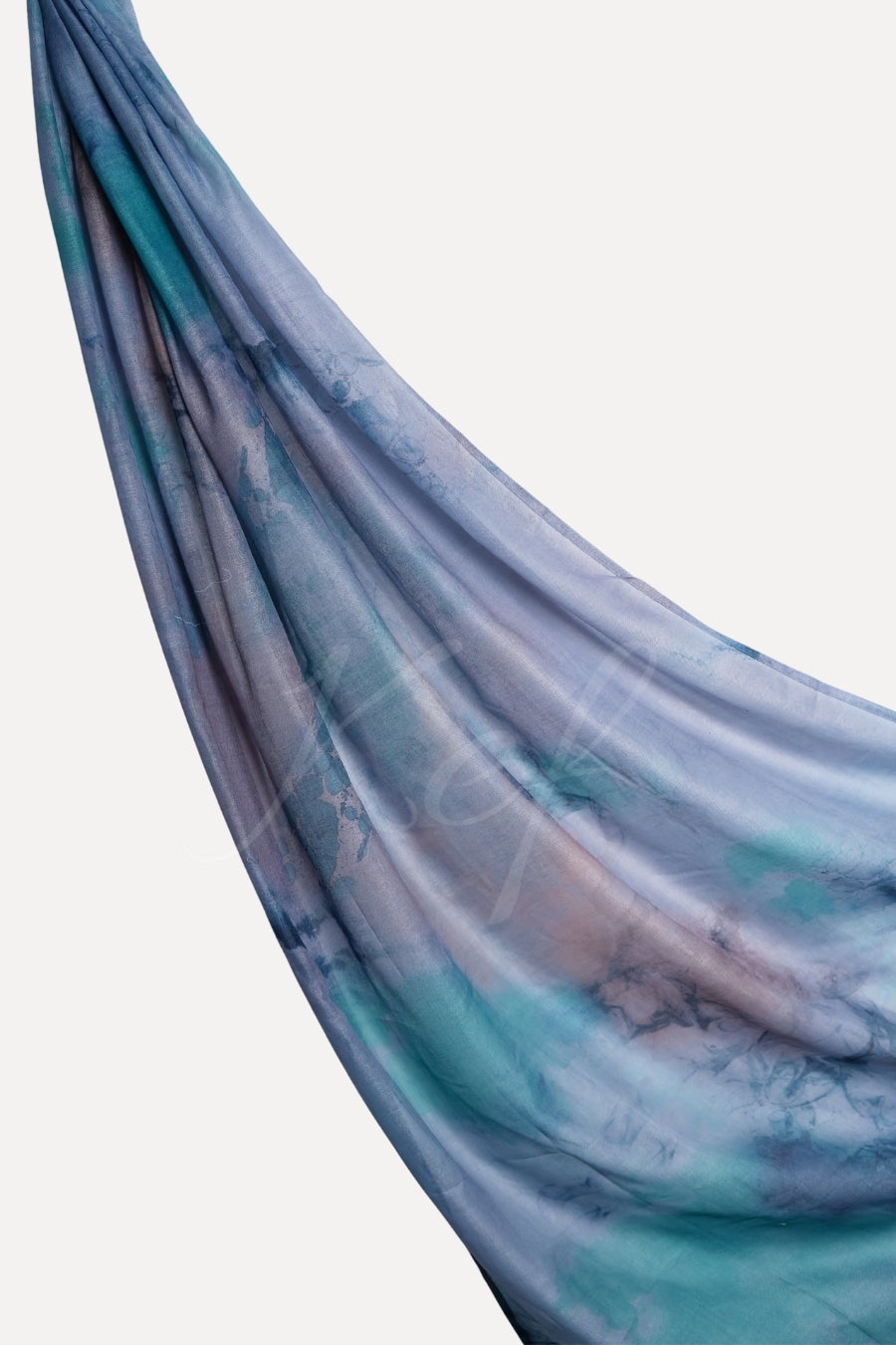 Printed Viscose Modal Hijab - Lake Blue