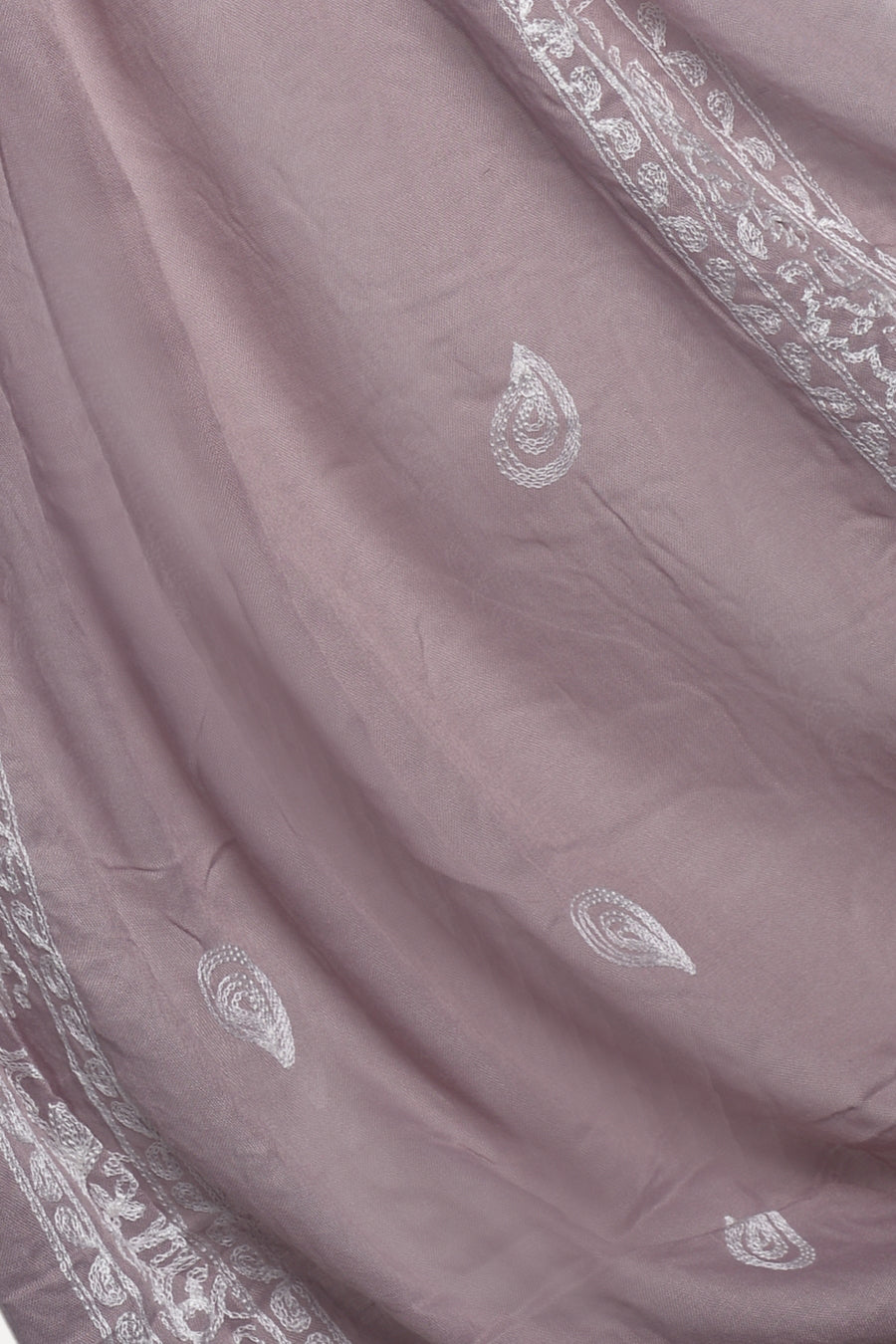 Stripe Embroidery Lawn Hijab - Lavender