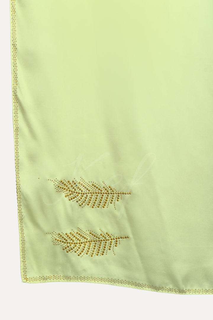 Leaf Studded Silk - Lemon