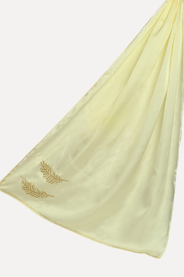 Leaf Studded Silk - Lemon