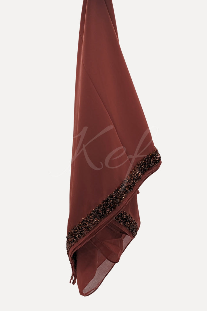 Lace Georgette Hijab - Melon