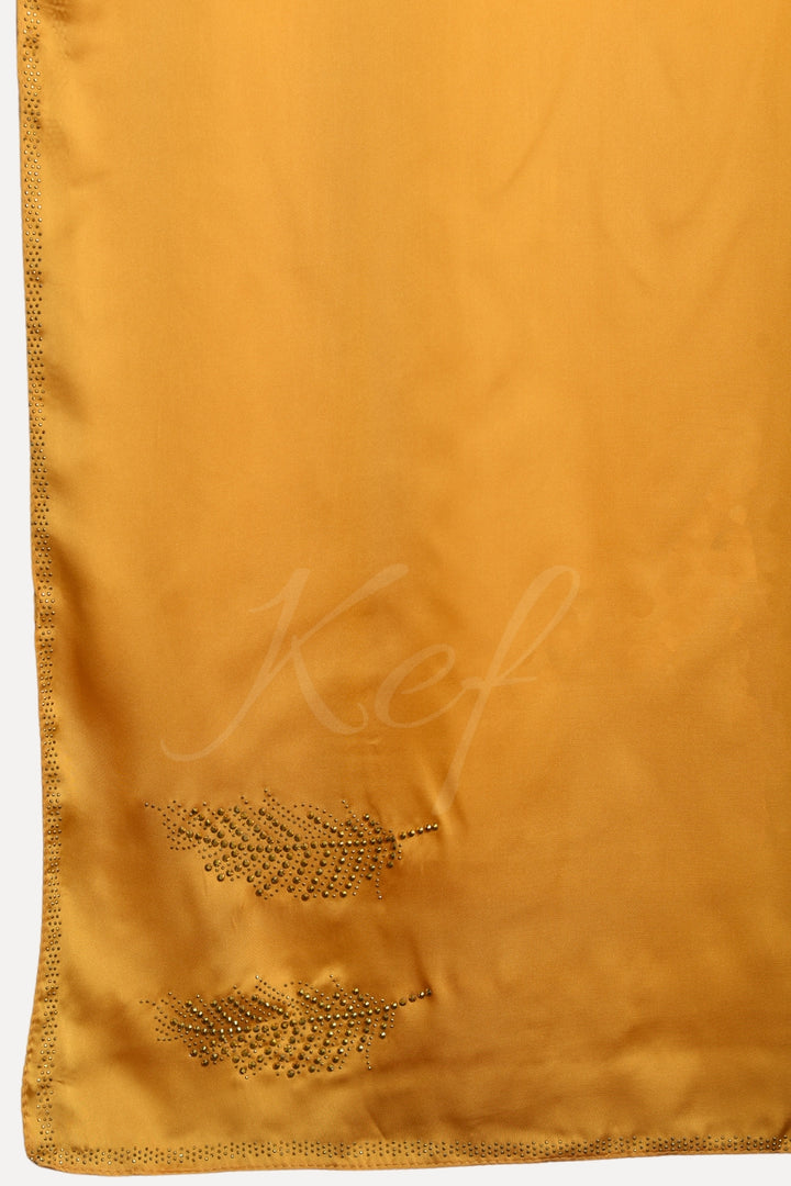 Leaf Studded Silk - Mustard