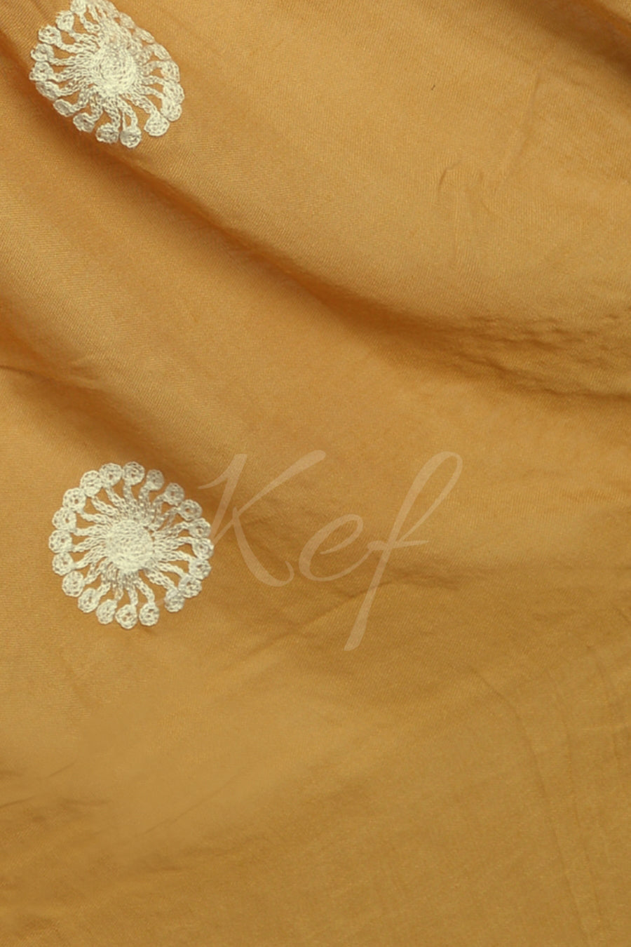 Circle Embroidery Lawn - Mustard