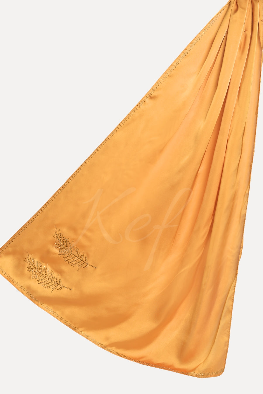 Leaf Studded Silk - Mustard