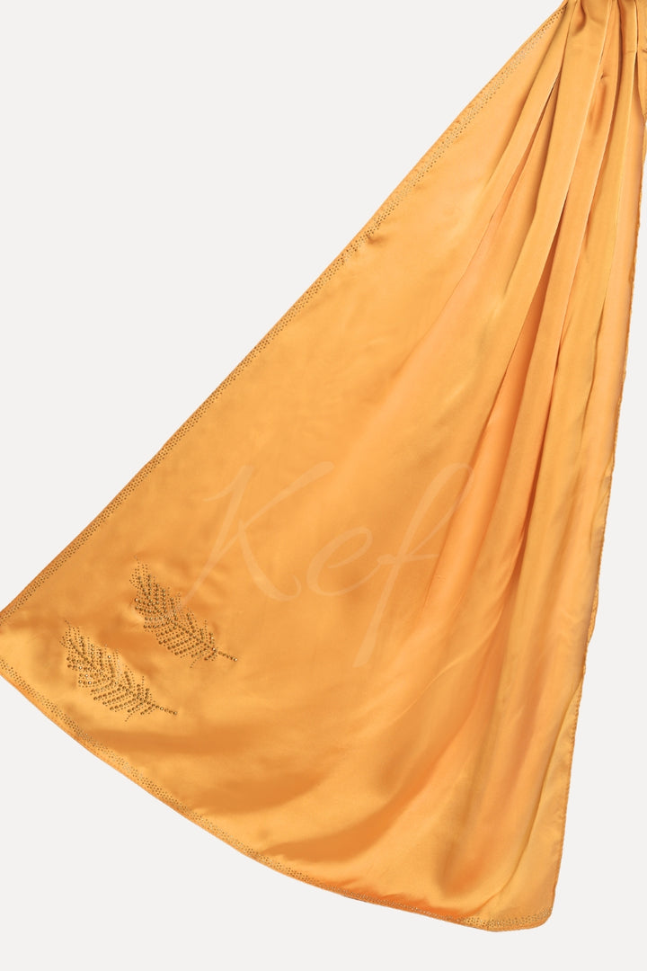 Leaf Studded Silk - Mustard