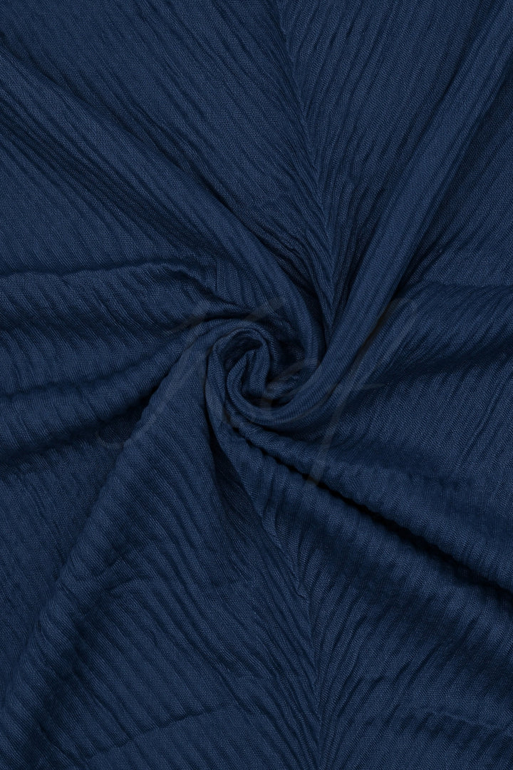 Crinkle Lawn Hijab - Navy Blue