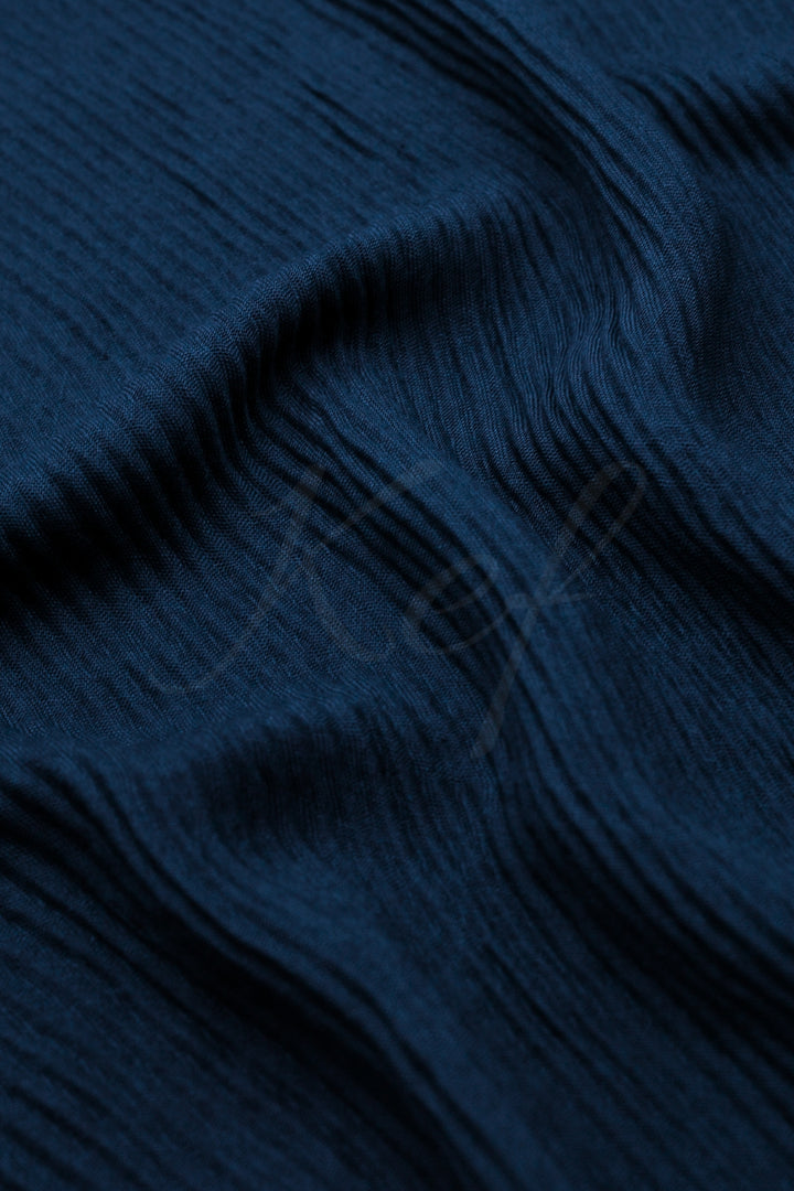 Crinkle Lawn Hijab - Navy Blue