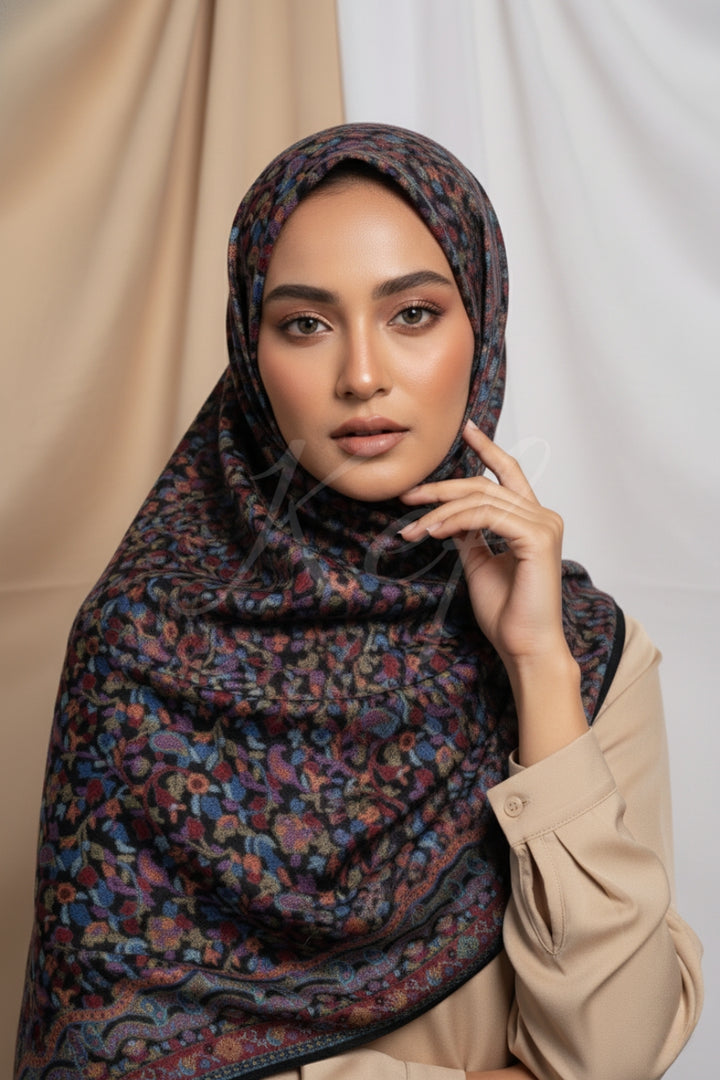 Printed Cashmere Twilight Hijab - Pash Glow