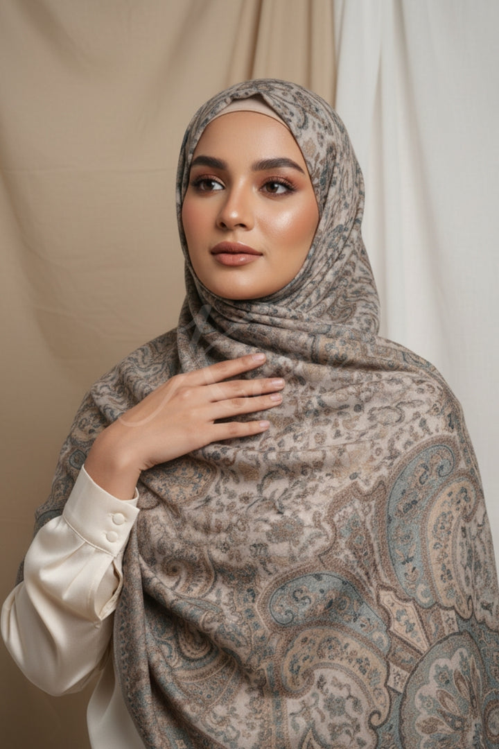 Printed Cashmere Nobel Hijab - Pashra