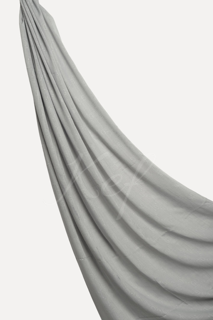 GG Monogram Turkish Lawn Hijab - Pewter