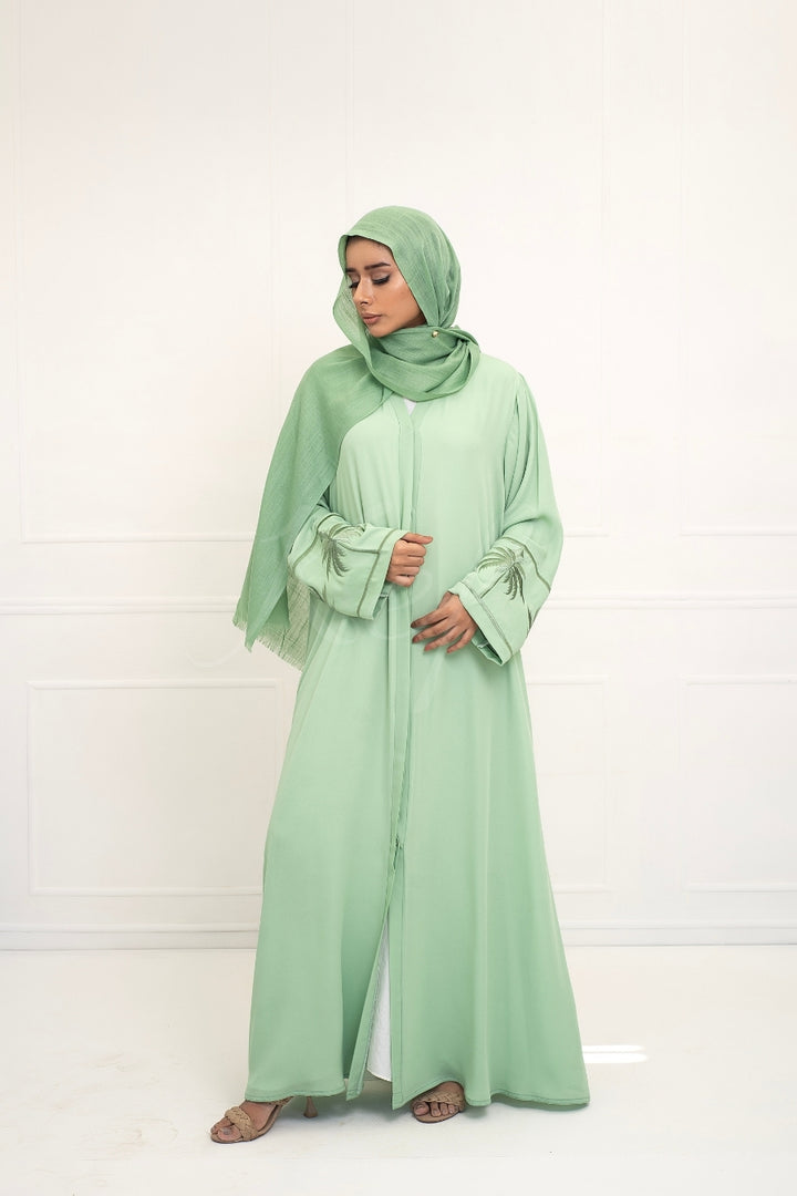Pine Embroidered Abaya