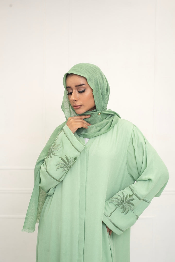 Pine Embroidered Abaya