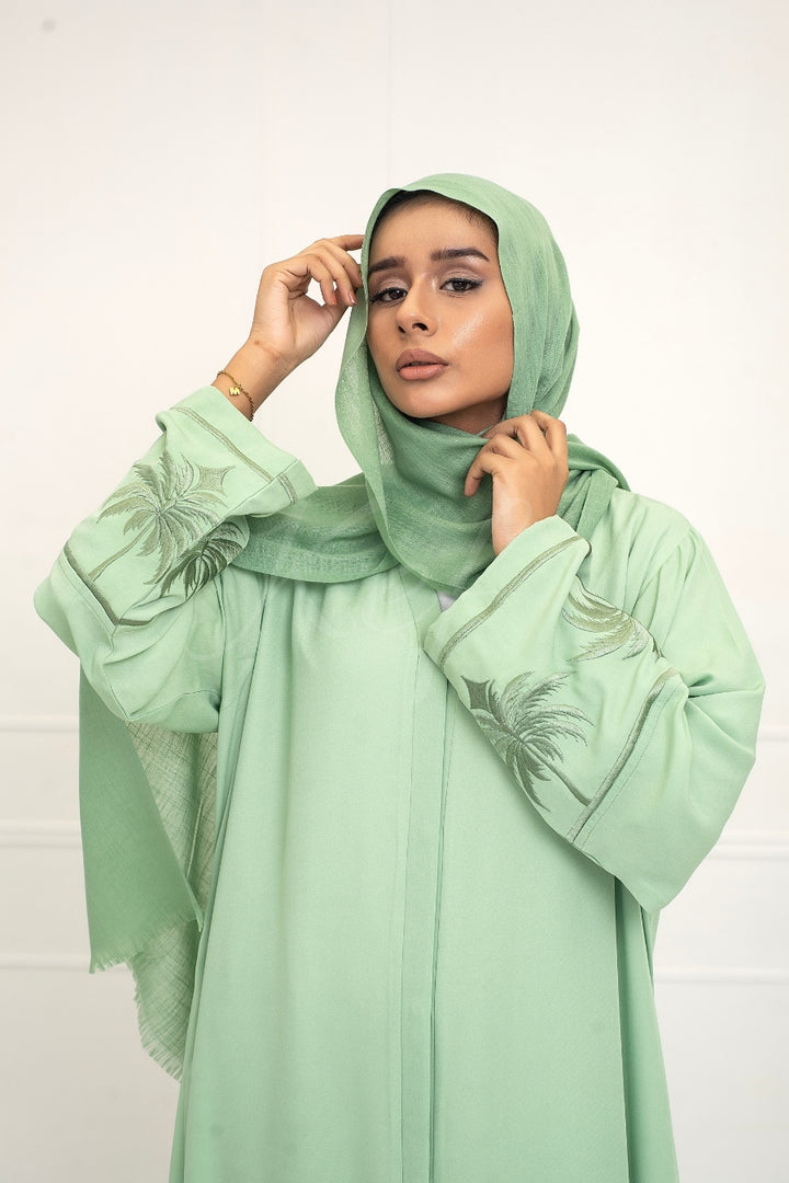 Pine Embroidered Abaya