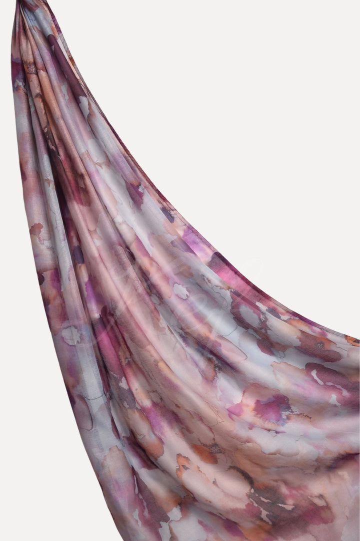 Printed Viscose Modal Hijab - Purplewood
