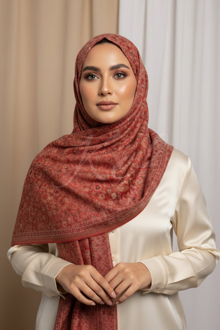 Printed Cashmere Memoir Hijab - Regal Drapes