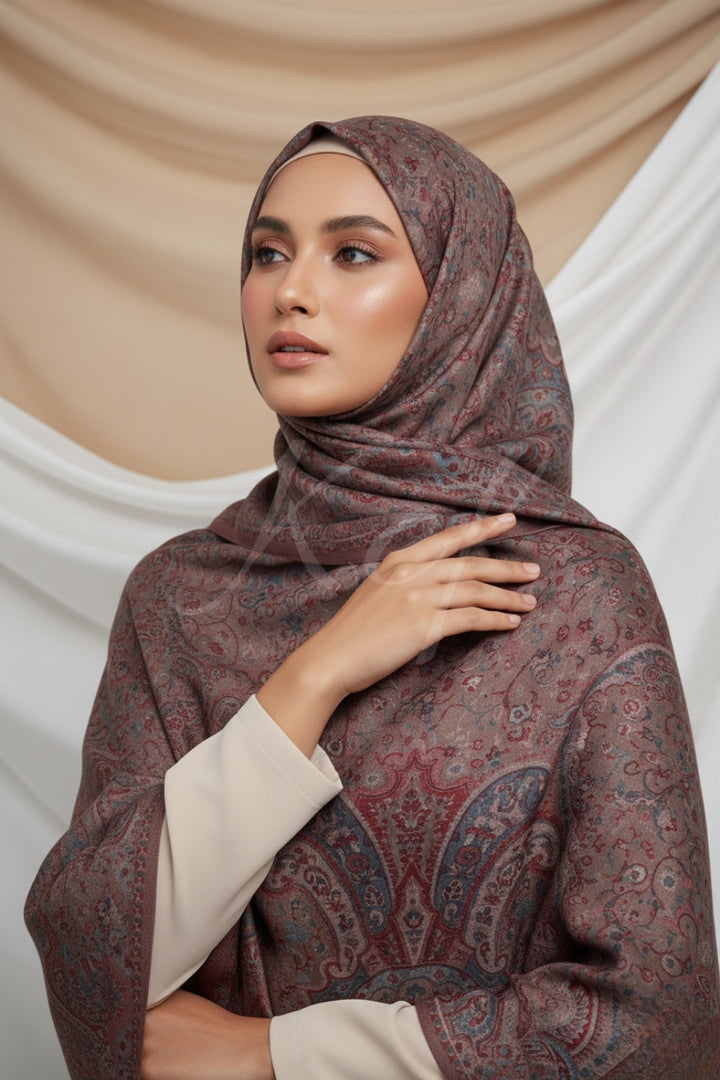 Printed Cashmere Nobel Hijab - Roswyn