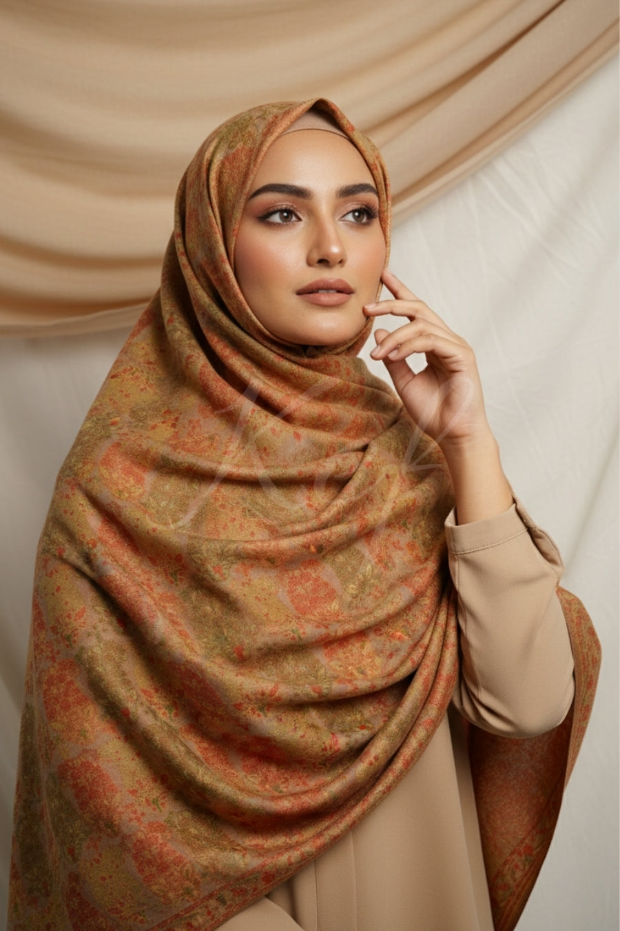 Printed Cashmere Echo Hijab - Royal Tapestry