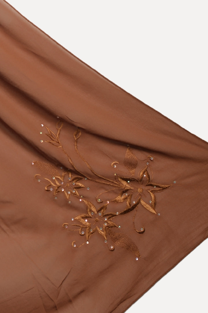 Embroidery Georgette - Rust