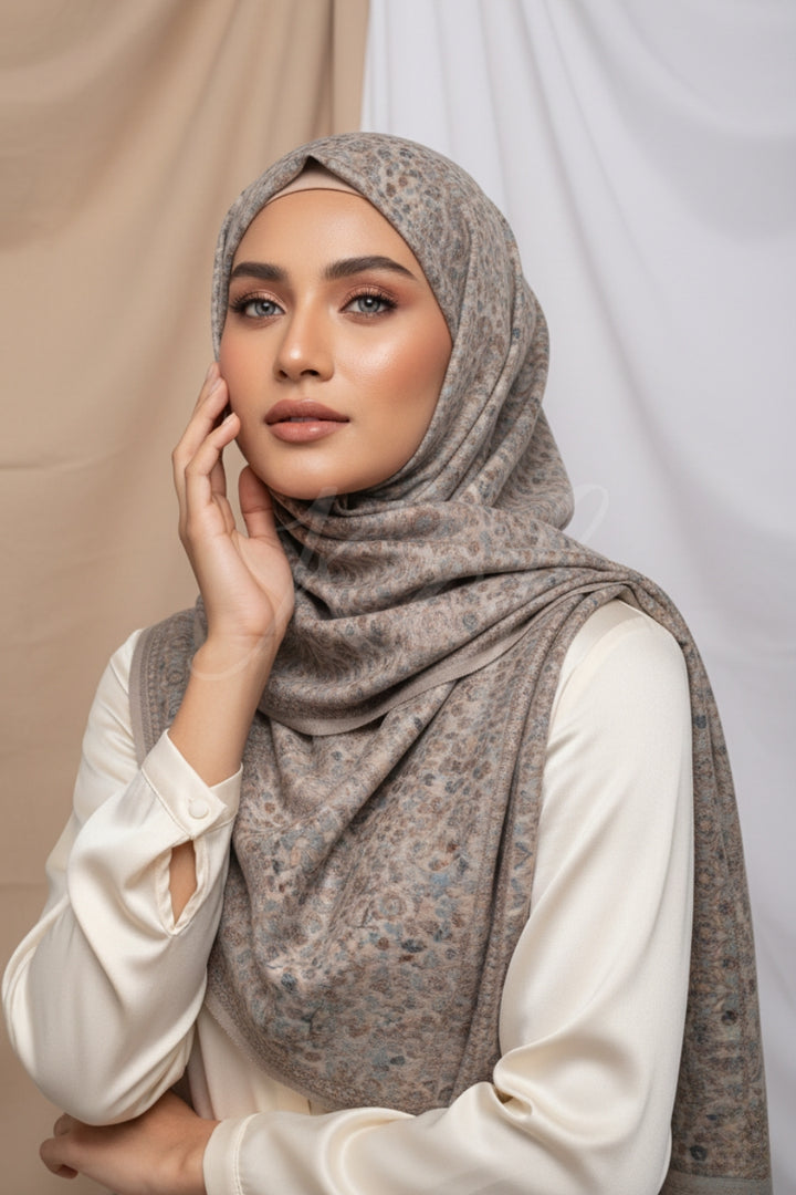 Printed Cashmere Memoir Hijab - Softly Styled