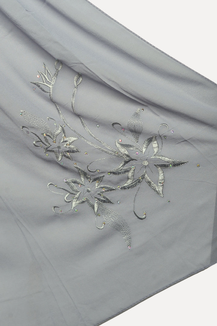 Embroidery Georgette - Steel